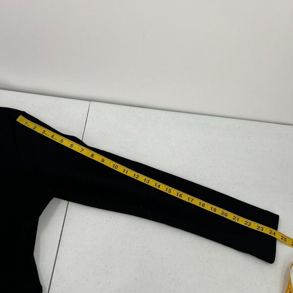 Tanya Taylor Blakely Dress 2X Black Knit Midi Maxi Long Sleeve Side Knot Ruched - Picture 5 of 9